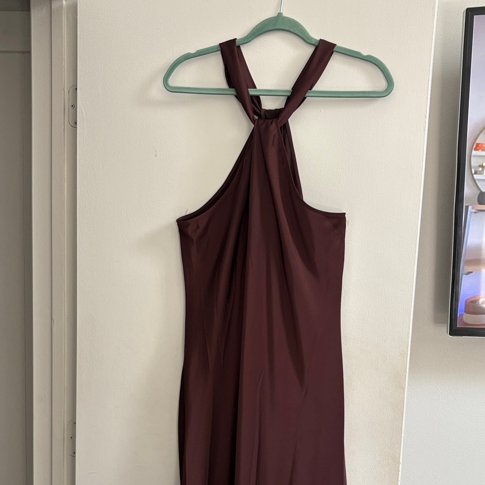 a new day Backless Burgundy Dress
